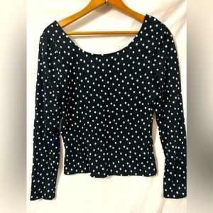 NWT black and white polka dot long sleeve shirt